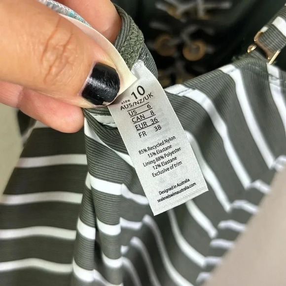 Sea Level Chamarel Lace Up Bralette One Piece Swimsuit SZ US 6 olive green - Picture 8 of 14